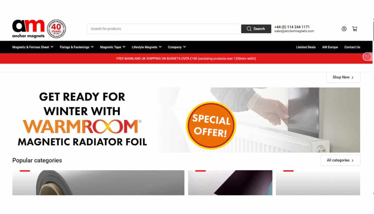 screenshot of Anchor Magnets