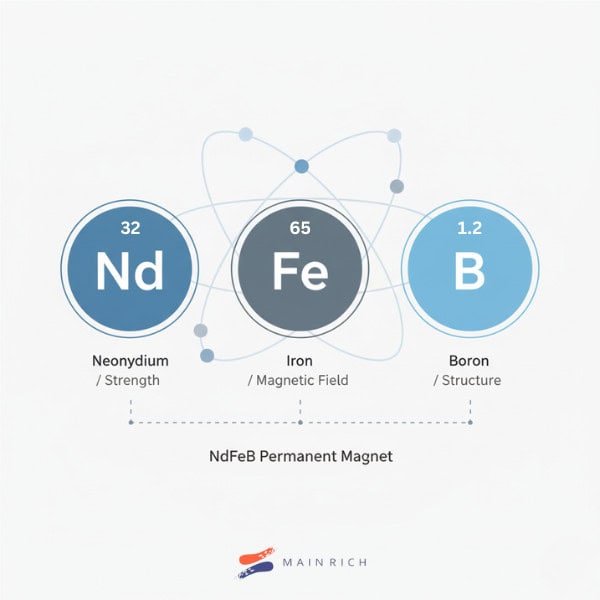 Periodic breakdown of NdFeB components