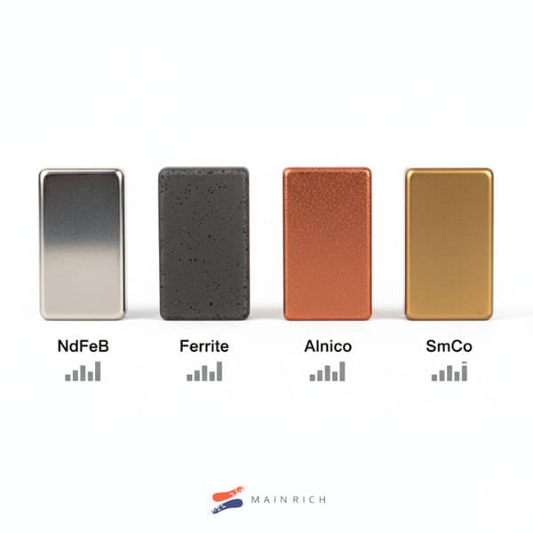 Side-by-side of magnet materials