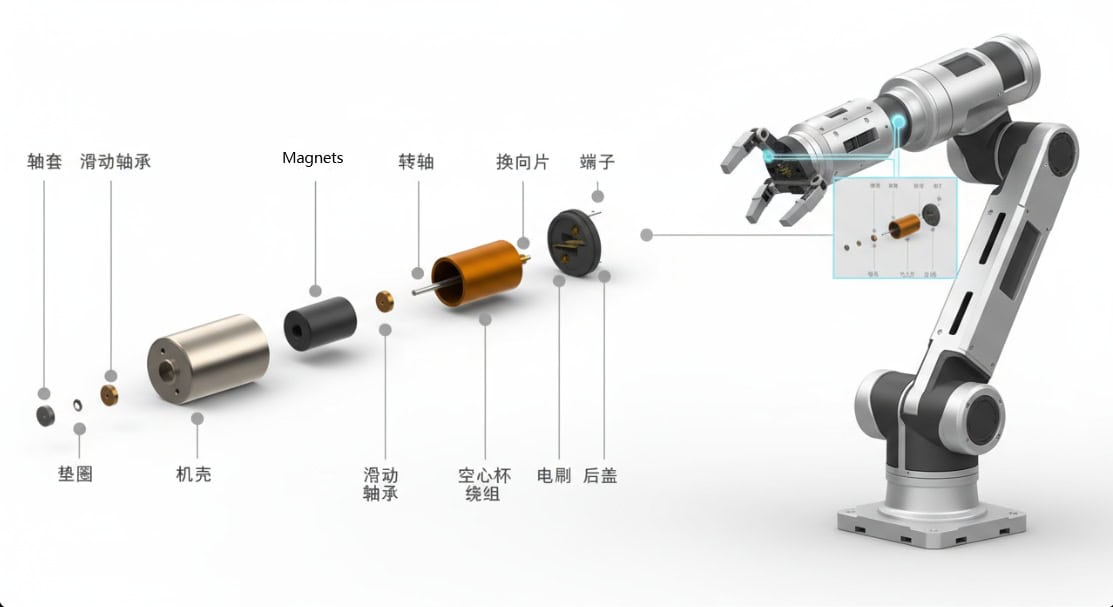 industrial robot using neodymium motors