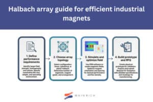 Halbach array guide for efficient industrial magnets